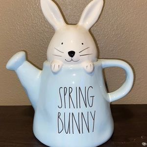 Rae Dunn SPRING BUNNY Blue Easter Watering Can